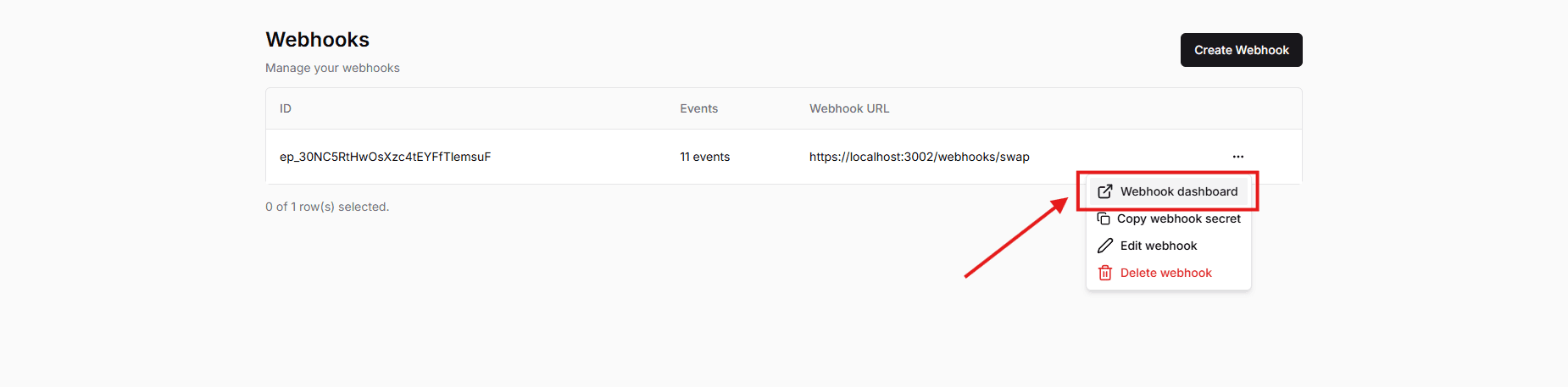 Events dashboard